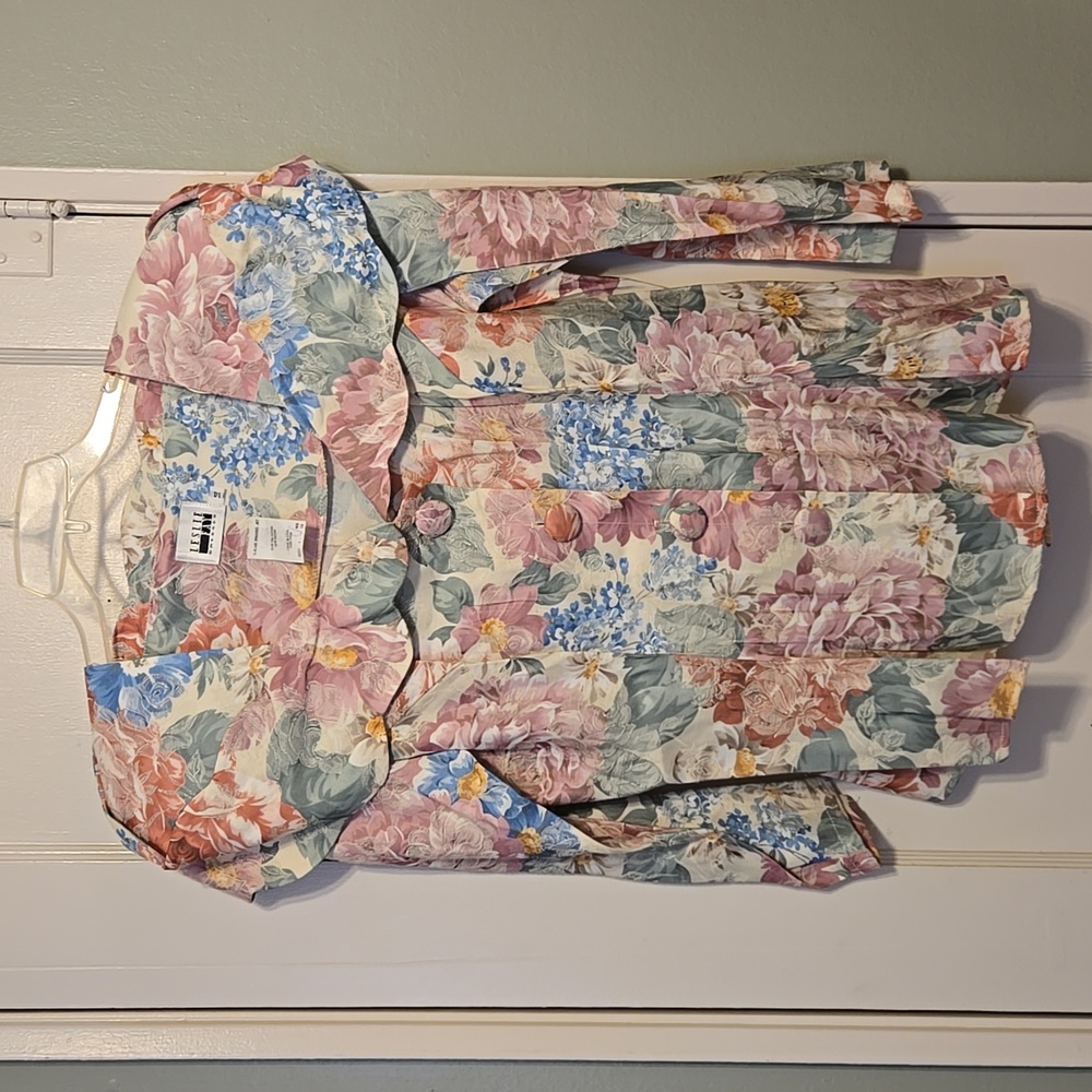 Leslie Fay Vintage Damask Floral Jacket And Skirt Suit